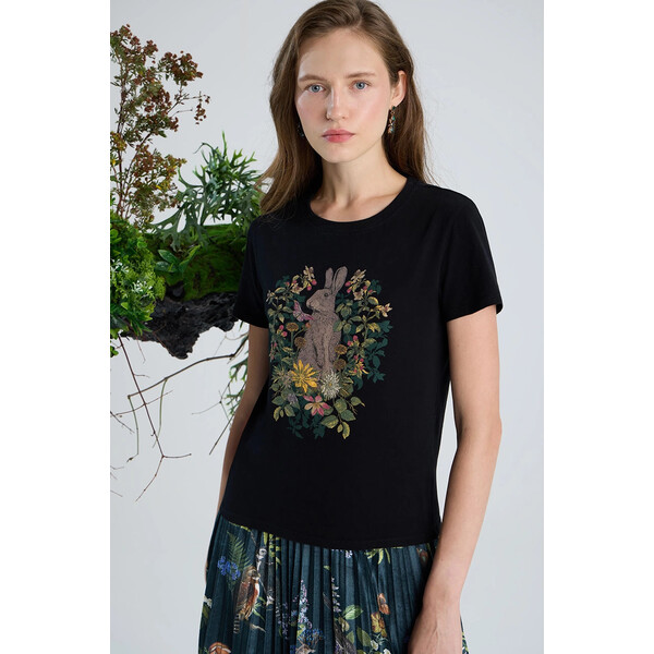 Medicine T-shirt bawełniany damski z kolekcji Together For Nature kolor czarny