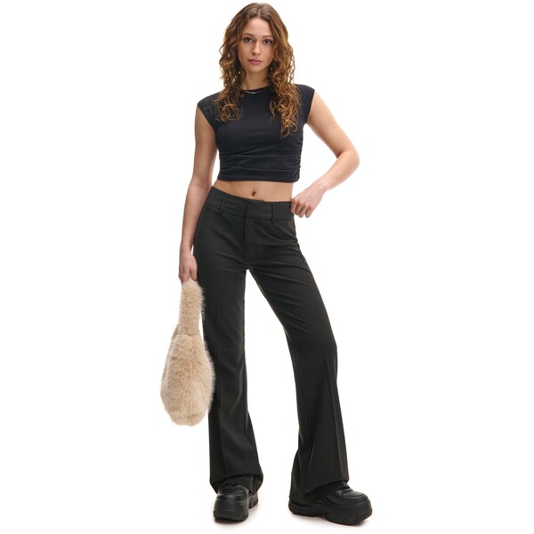 Cropp Ciemnoszare spodnie flare w kant 701AR-95M