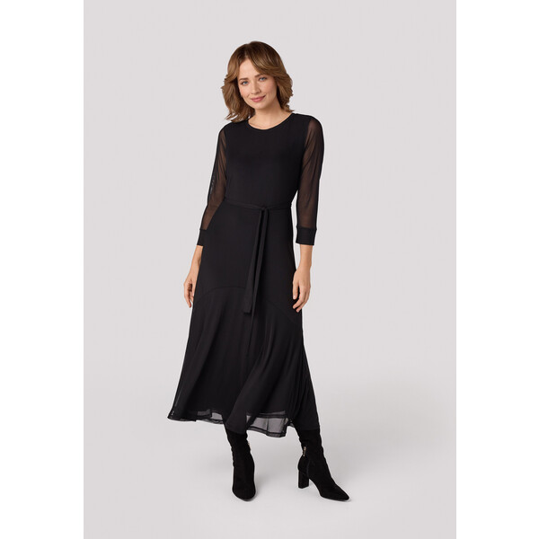 Quiosque Czarna sukienka z tiulowymi rękawami 4VD008299