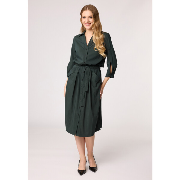 Quiosque Zielona sukienka z kołnierzykiem 4VF003905
