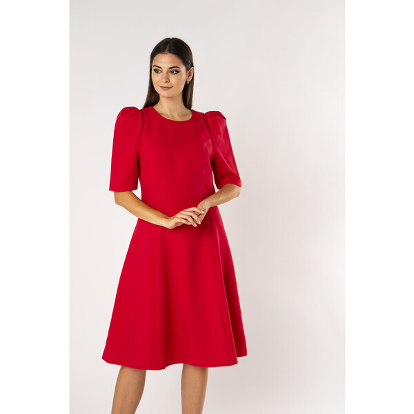 QUIOSQUE Sukienka codzienna COMBO DRESS Czerwony Regular Fit