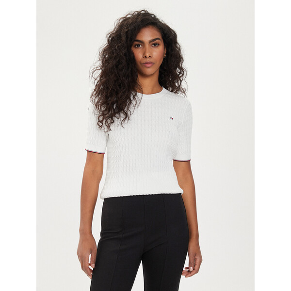 Tommy Hilfiger Sweter WW0WW41787 Écru Regular Fit