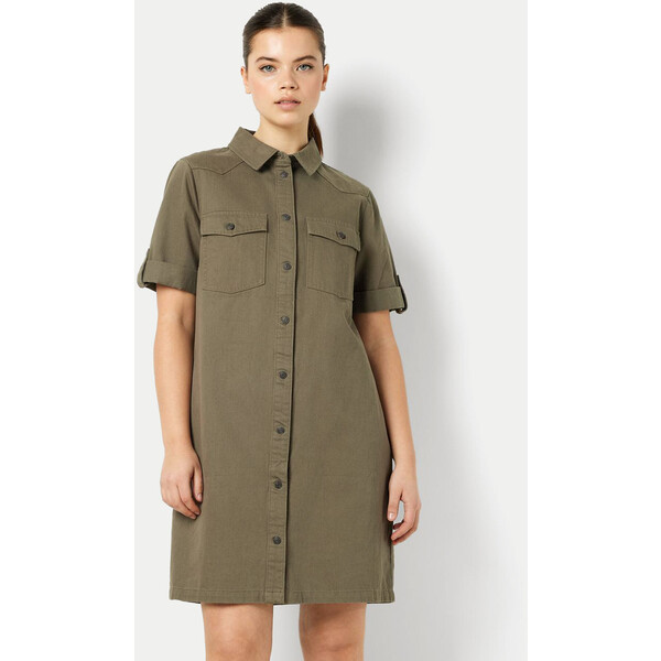 Noisy May Sukienka jeansowa New Signe 27030173 Khaki Loose Fit