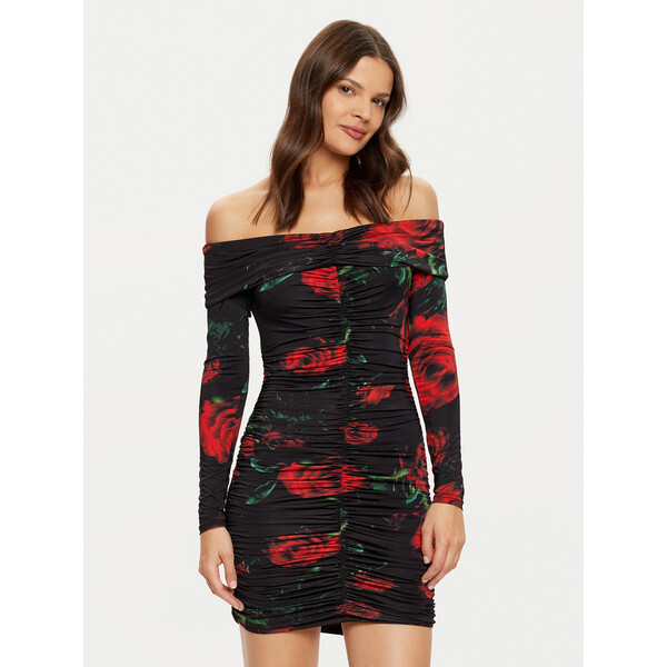 Guess Sukienka dzianinowa W5RK61 KCMI2 Czerwony Classic Fit