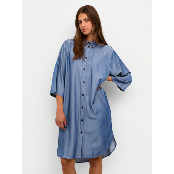 Kaffe Sukienka koszulowa Leonora 10508304 Niebieski Loose Fit