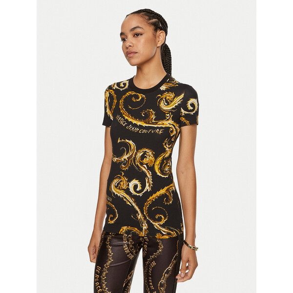Versace Jeans Couture T-Shirt 77HAH608 JS409 Czarny Slim Fit
