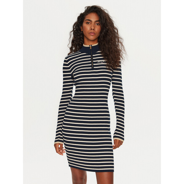 Tommy Jeans Sukienka dzianinowa DW0DW19836 Granatowy Slim Fit
