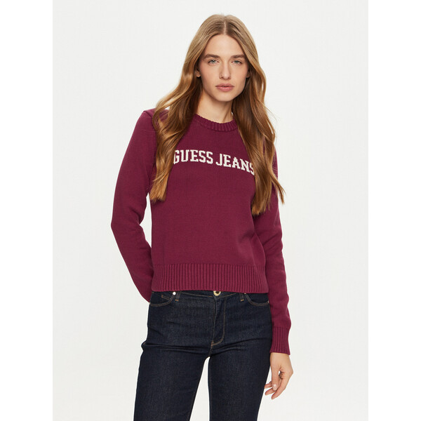 Guess Jeans Sweter W4BR10 Z3HM1 Fioletowy Regular Fit