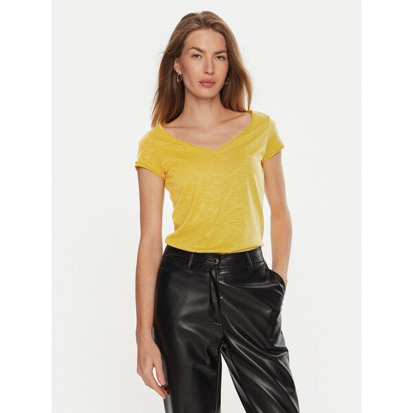Sisley T-Shirt 3TNHL4007 Żółty Regular Fit