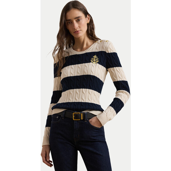 LAUREN RALPH LAUREN Sweter 200957480002 Écru Slim Fit