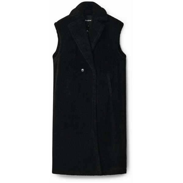 Desigual Kamizelka o długim kroju ze sztucznym barankiem 22WWEW192000