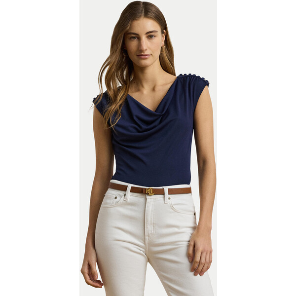 LAUREN RALPH LAUREN Bluzka 200889317001 Granatowy Relaxed Fit