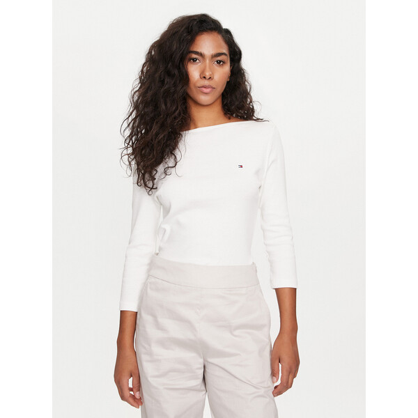 Tommy Hilfiger Bluzka New Cody WW0WW40589 Écru Slim Fit