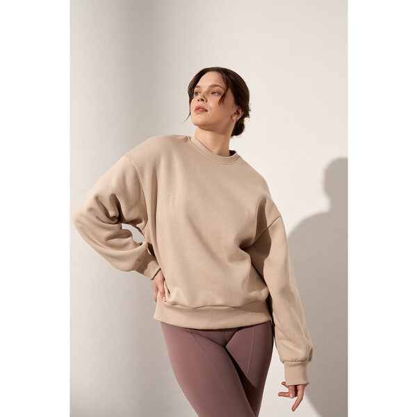 Moonholi Bluza PERFECT Beżowy Classic Fit