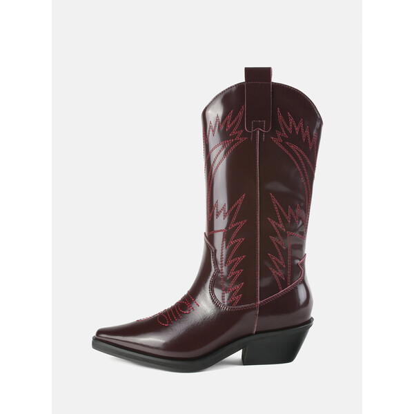 L37 Kowbojki HOLLY LEAVES Bordowy