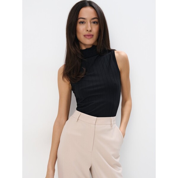 Mohito Dzianinowy czarny top 879BU-99X