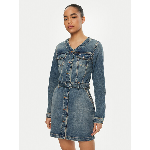 Tommy Jeans Sukienka jeansowa DW0DW19854 Niebieski Regular Fit