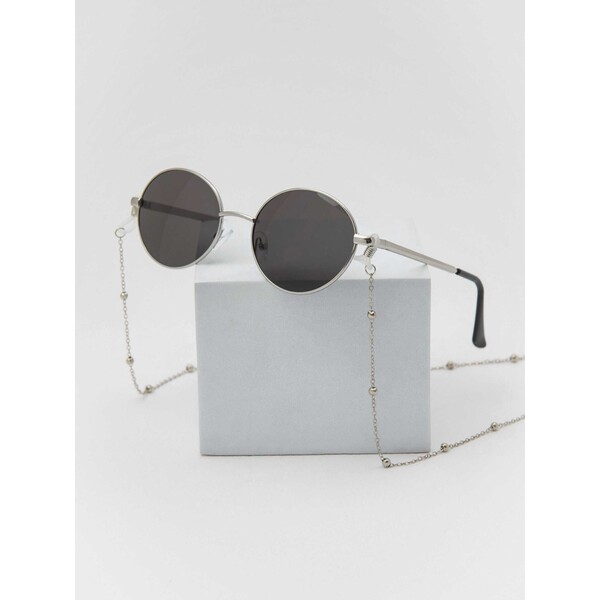 Sinsay Owalne okulary przeciwsłoneczne 357DR-SLV