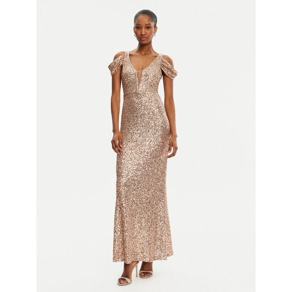 Rinascimento Sukienka wieczorowa CFC0122589003 Złoty Regular Fit