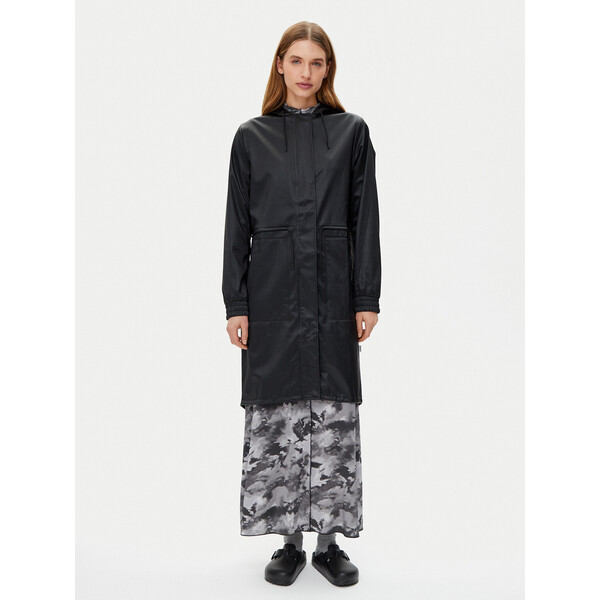 Rains Kurtka przeciwdeszczowa String W 18550 Czarny Regular Fit