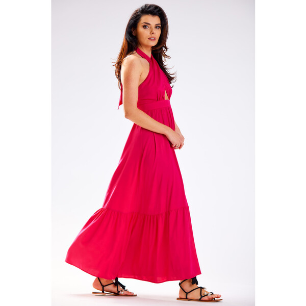 Awama Sukienka letnia A583 Fioletowy Basic Fit