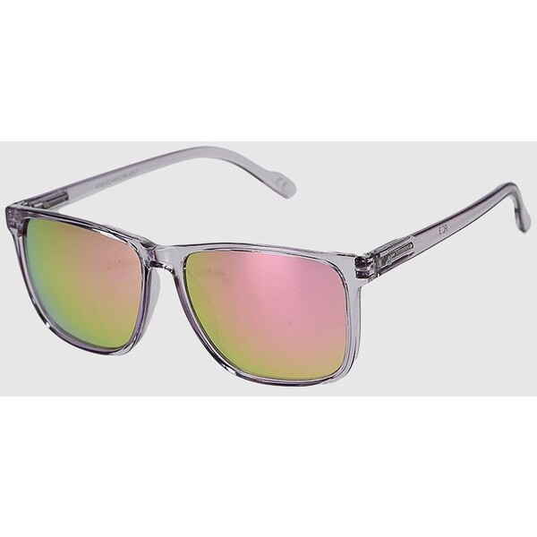 4F Okulary przeciwsłoneczne z powłoką lustrzaną uniseks - różowe