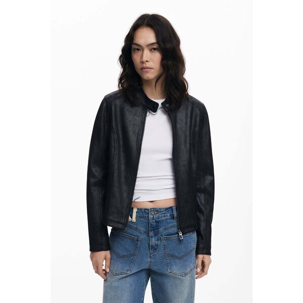 Desigual Kurtka z efektem skóry łączona