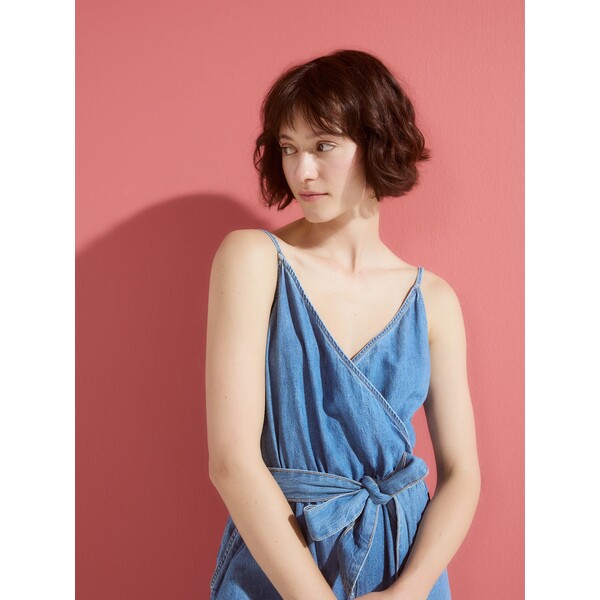 Reserved Jeansowy kombinezon z paskiem 9325H-50J