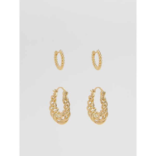 Reserved Zestaw okrągłych kolczyków 286FD-GLD