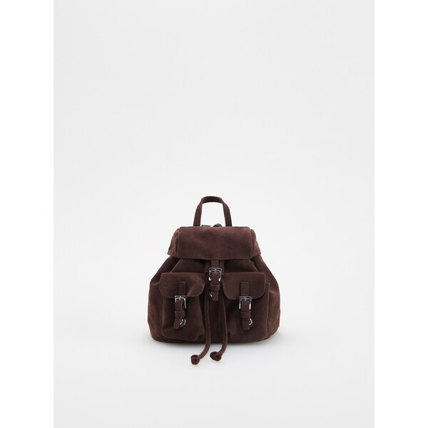 Reserved Zamszowy plecak z kieszeniami 410CN-89X