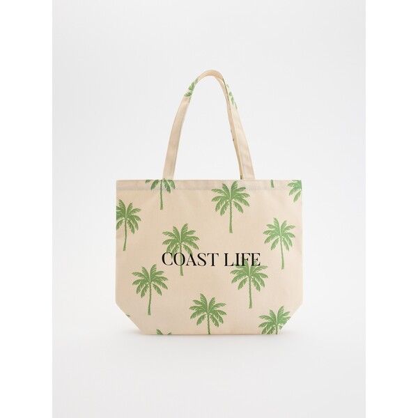 Reserved Płócienna torebka z nadrukiem 431CN-77X