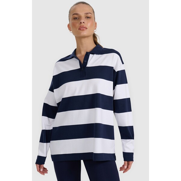 4F Longsleeve oversize damski - granatowy