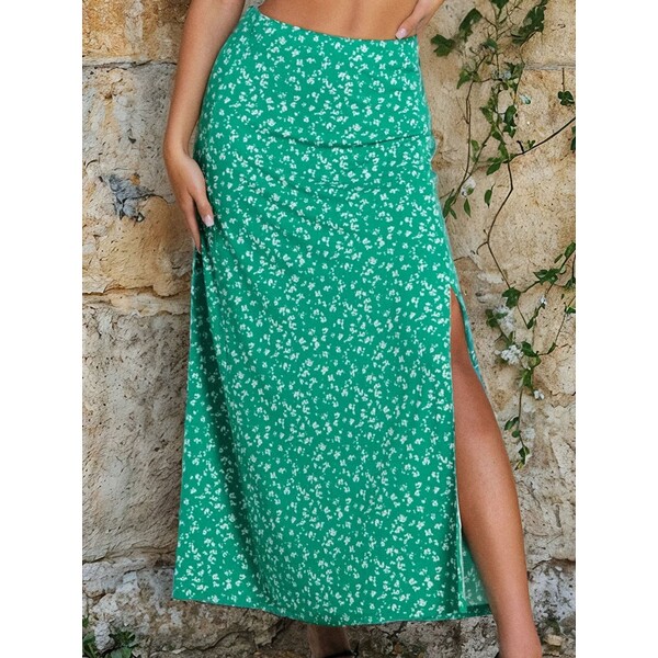 Sinsay Spódnica z kwiatowym printem i ozdobnym rozcięciem u dołu 145AC-07X