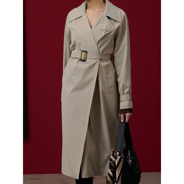 Sinsay Klasyczny trencz z paskiem 089FJ-19X