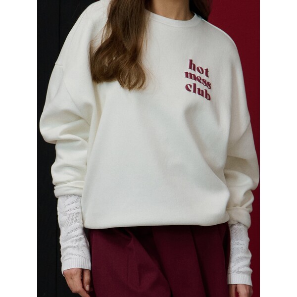 Sinsay Bluza z nadrukiem na plecach 008FJ-01X