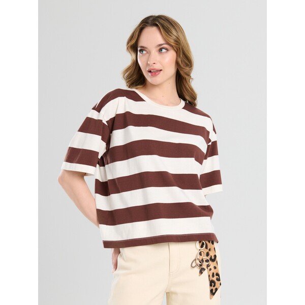 Sinsay Koszulka boxy w paski 475FG-MLC