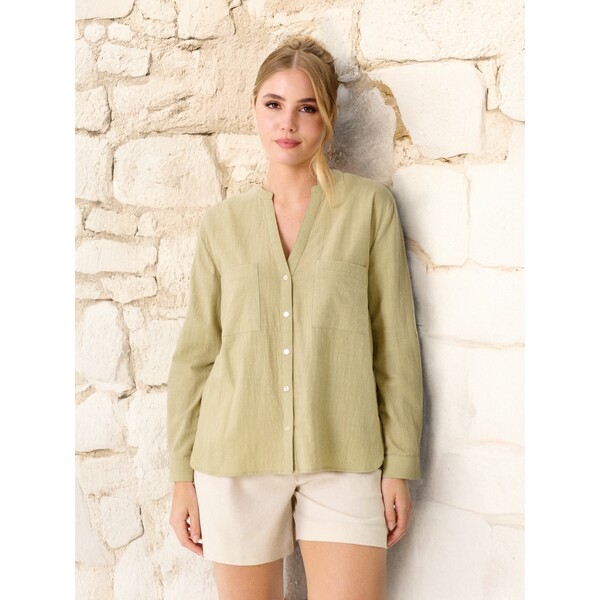 Sinsay Bawełniana koszula z długim rękawem 618DA-77X