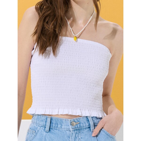 Sinsay Marszczony top bandeau z bawełny 924EN-00X