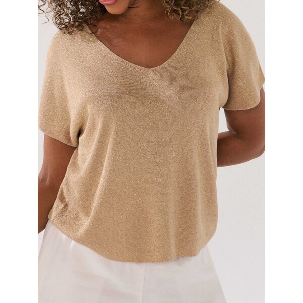 Sinsay Swetrowa bluzka z metalizowaną nicią 393EU-GLD