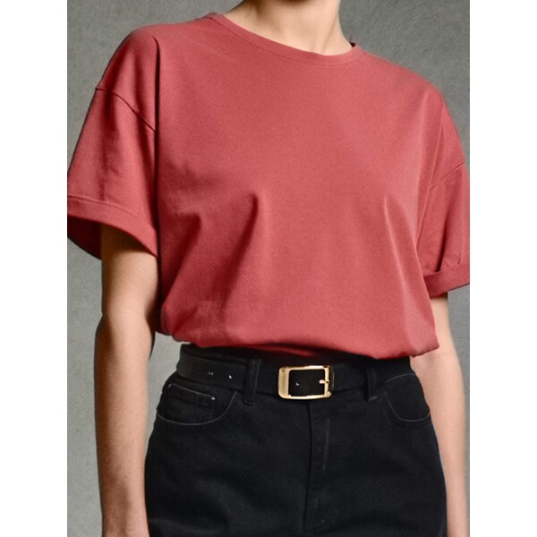 Sinsay Bawełniana koszulka z krótkimi rękawami 516EU-29X