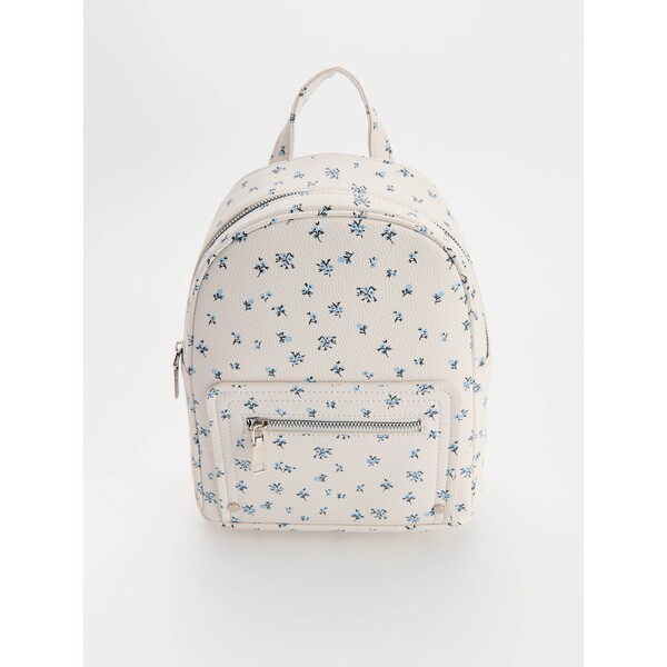 House Kremowy plecak w niebieskie kwiaty 099EA-05X