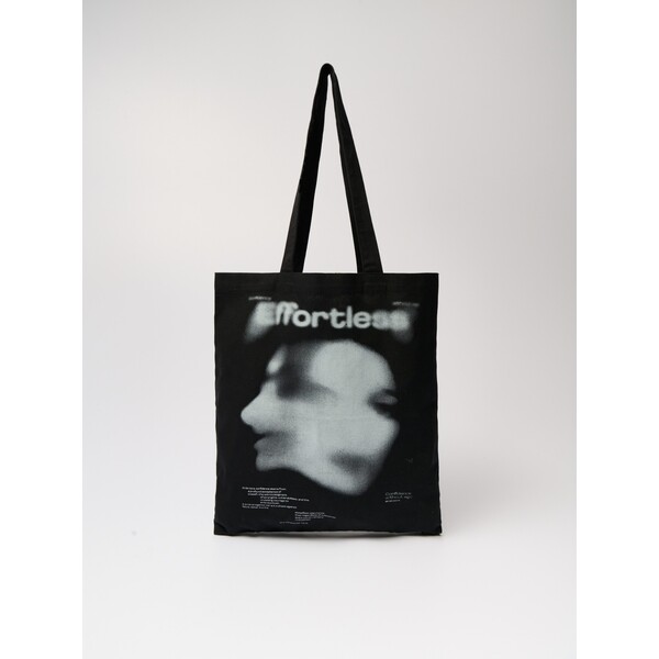 House Czarna torba bawełniana z rozmazanym nadrukiem 134BT-99X