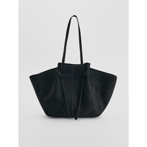 House Czarna torba shopper z imitacji zamszu 133GQ-99X