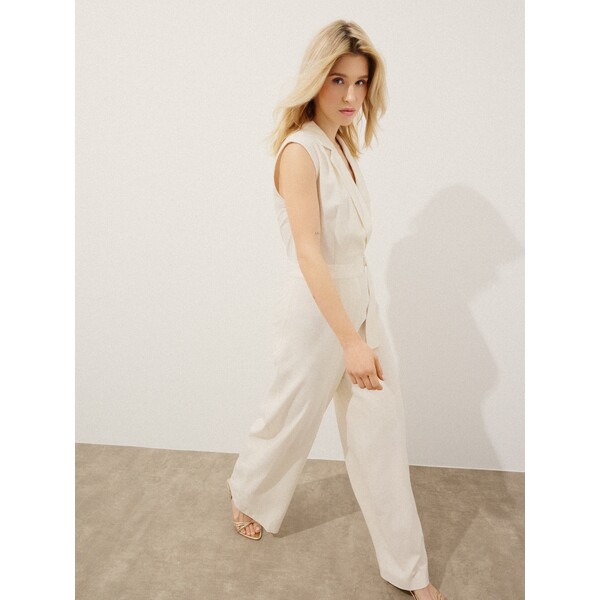 Mohito Beżowy kombinezon z wiskozy i lnu 869EE-01X