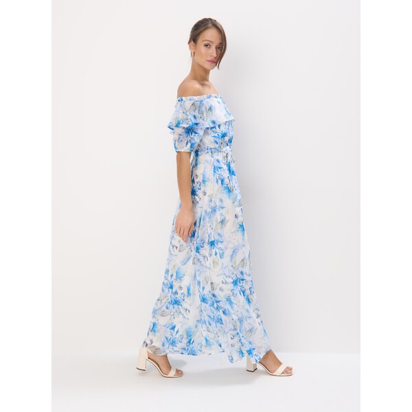 Mohito Sukienka maxi w niebieskie kwiaty 860EE-05P