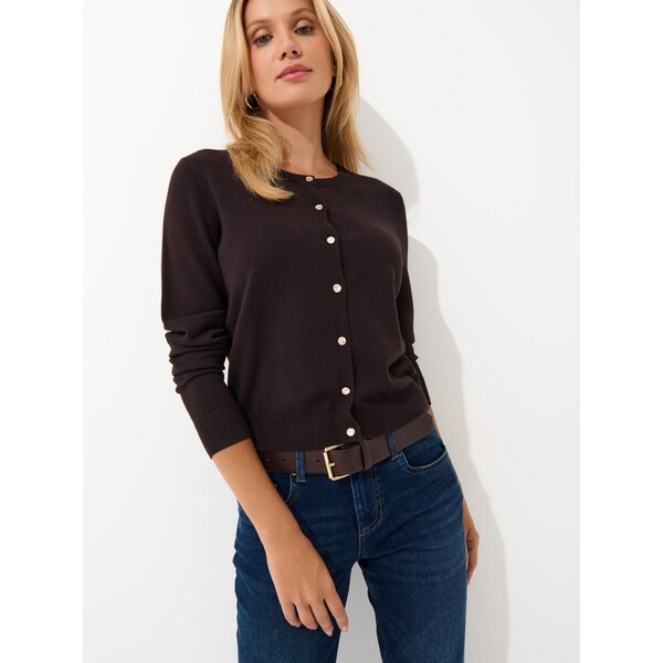 Mohito Ciemnobrązowy kardigan z wiskozą 384EQ-98X