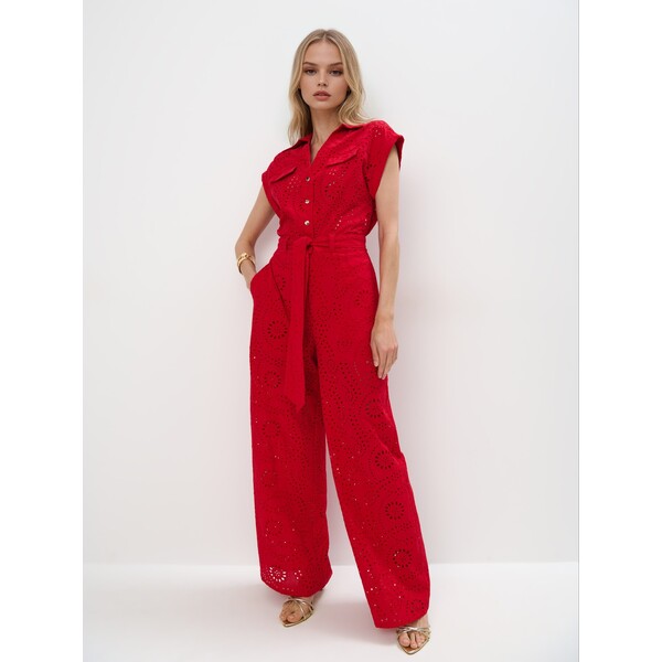 Mohito Ażurowy czerwony kombinezon 182FO-33X