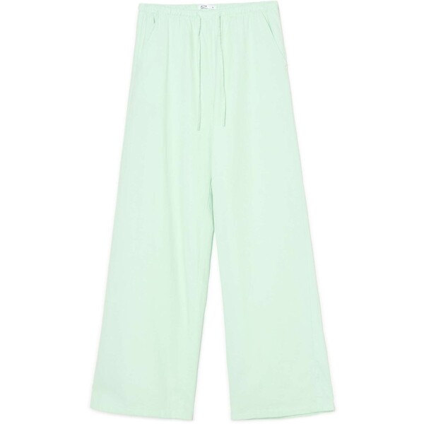 Cropp Zielone spodnie z lnem 147CV-07X