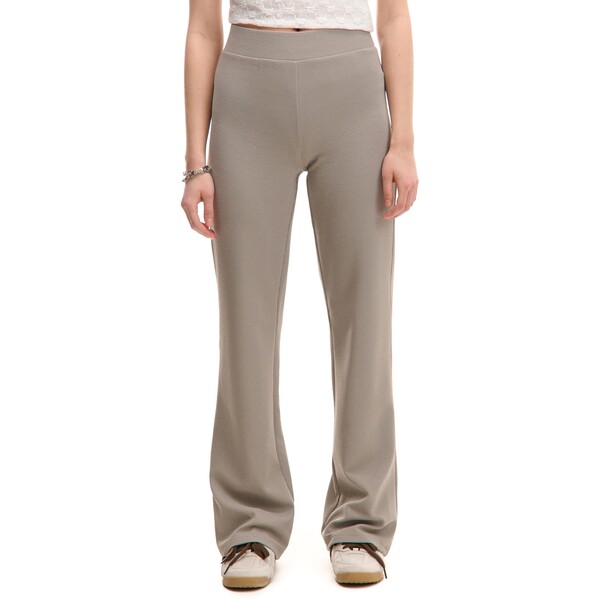 Cropp Jasnoszare spodnie flare w paski 494CU-09X