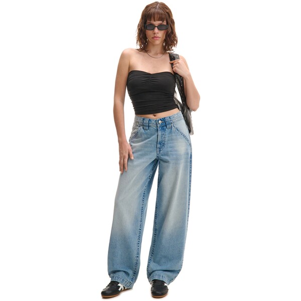 Cropp Niebieskie jeansy baggy w stylu workwear 783FK-50J